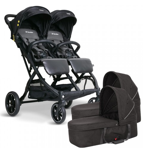 X-lander X-Double 2024 - wielofunkcyjny wózek spacerowy 2w1 | Cool Black